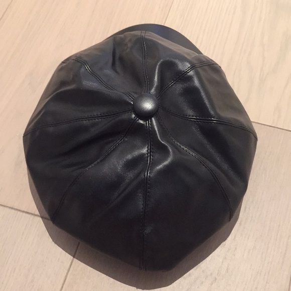 NWOT Faux Leather Boy Cap - Picture 3 of 3